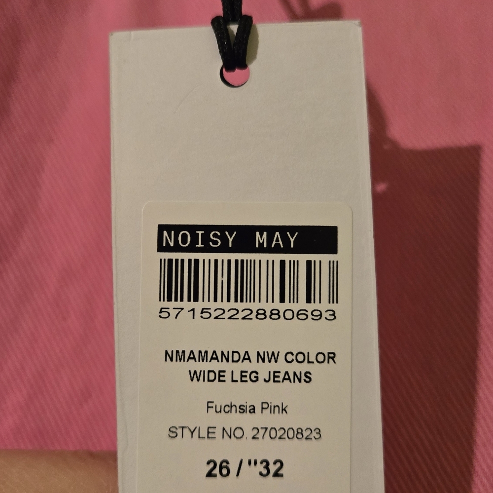 Noisy May Pink Wide Leg Jeans Amanda Style Size 26 x 32 - Picture 12 of 13